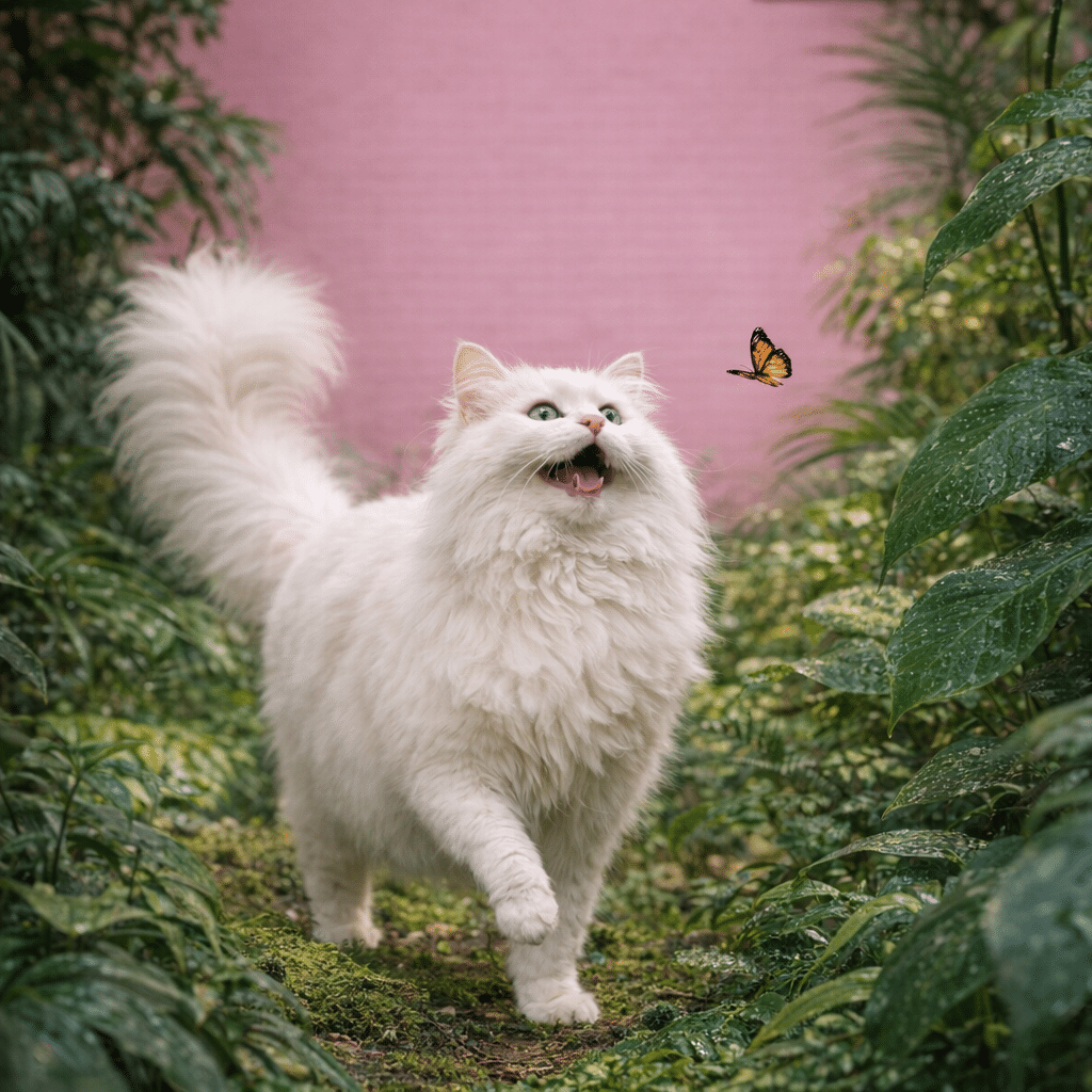 chat qui se pavane nature